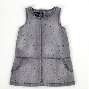 SALE ✨ 3/$25 Baby Gap Baby Toddler Girl Cotton Jeans Dress Gray Denim Star Print